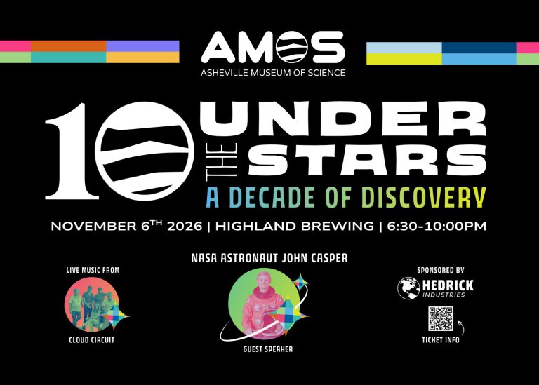 A graphic for Under the Stars 2026 with images of musical guest Cloud Circuit and Guest Presenter NASA Astronaut John Casper