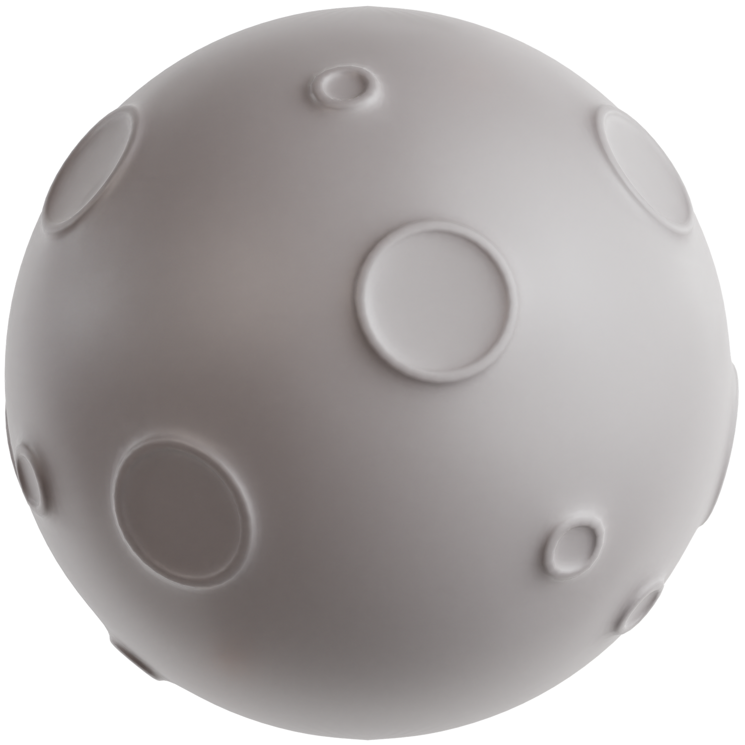 3d moon with craters.