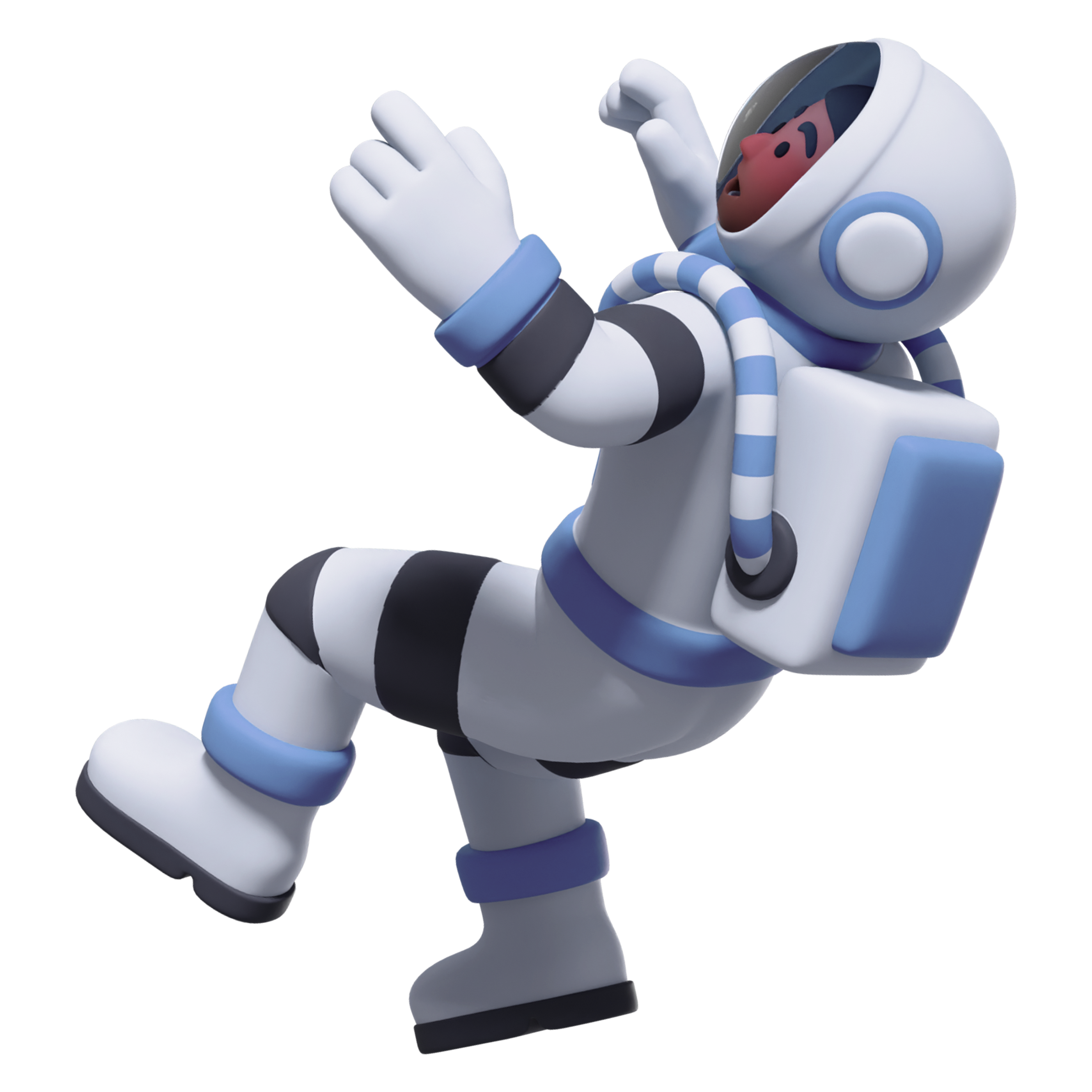 3d astronaut floating.
