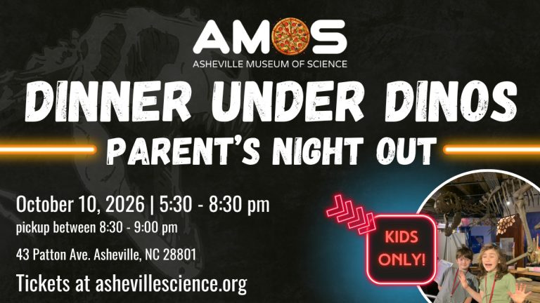 a graphic for Dinner Under Dinos event