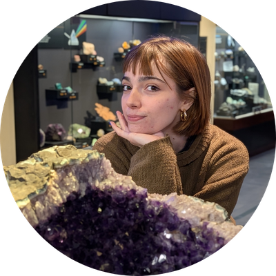 Ella Parker and a big amethyst geode