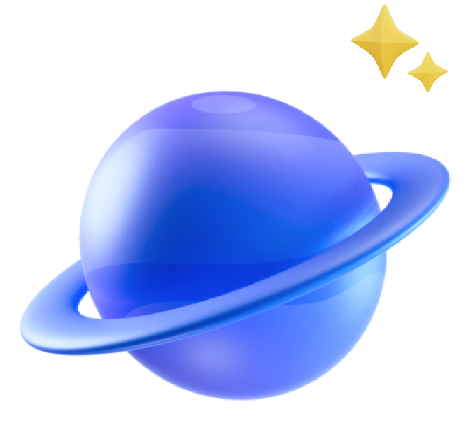 3d planet and stars.